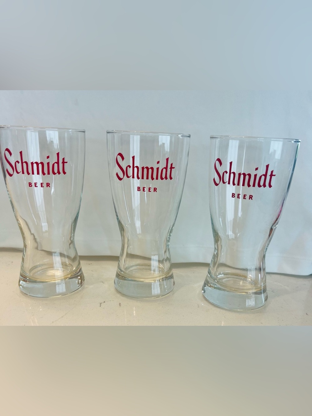 Vintage Schmidt Beer Pilsner Glasses Set of 3 Jacob Schmidt Brewing St Paul MN